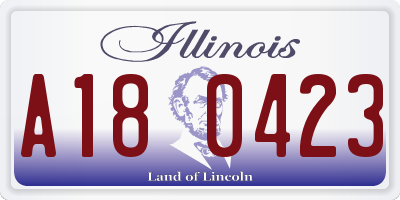 IL license plate A180423