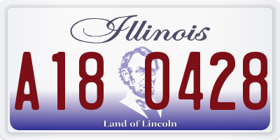 IL license plate A180428