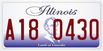 IL license plate A180430