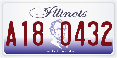 IL license plate A180432