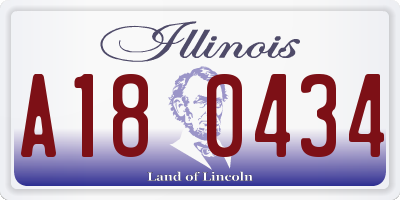 IL license plate A180434