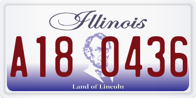IL license plate A180436