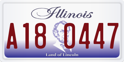 IL license plate A180447
