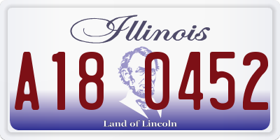 IL license plate A180452