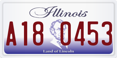 IL license plate A180453
