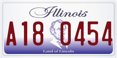 IL license plate A180454