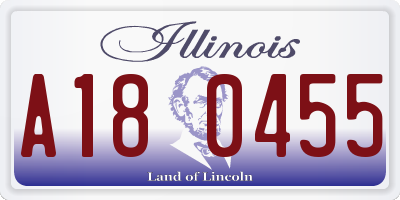 IL license plate A180455