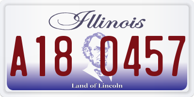 IL license plate A180457