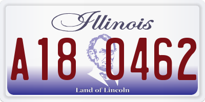 IL license plate A180462
