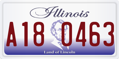 IL license plate A180463