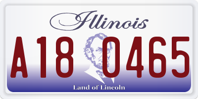 IL license plate A180465