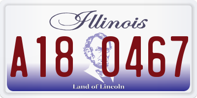 IL license plate A180467