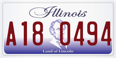 IL license plate A180494