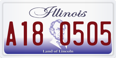 IL license plate A180505