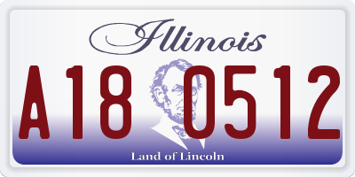 IL license plate A180512