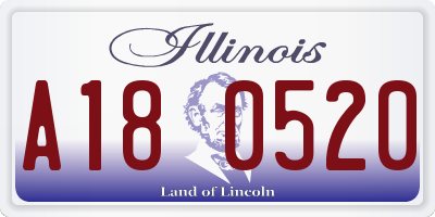 IL license plate A180520