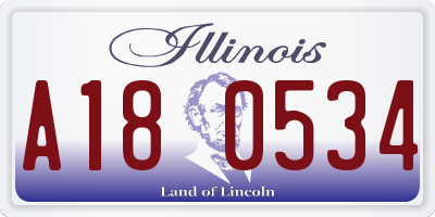 IL license plate A180534