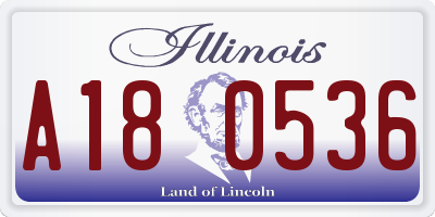 IL license plate A180536