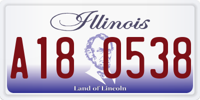 IL license plate A180538