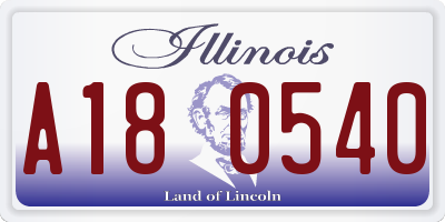 IL license plate A180540
