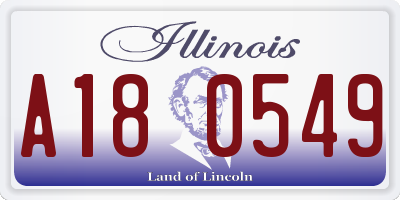 IL license plate A180549