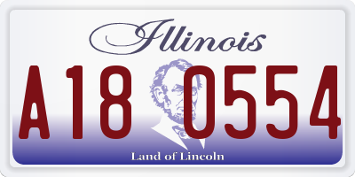 IL license plate A180554