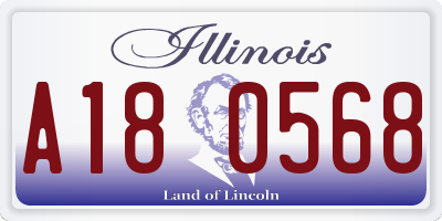 IL license plate A180568