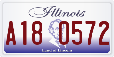 IL license plate A180572