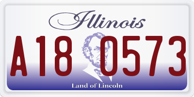 IL license plate A180573