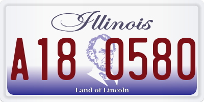 IL license plate A180580