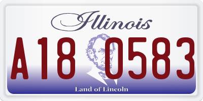 IL license plate A180583