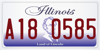 IL license plate A180585