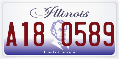 IL license plate A180589