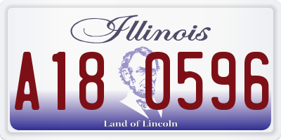 IL license plate A180596