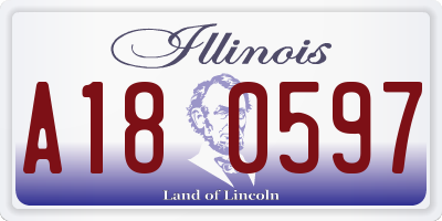 IL license plate A180597