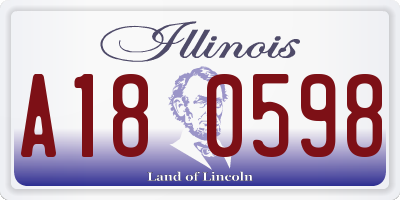 IL license plate A180598