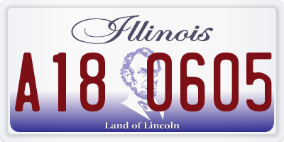 IL license plate A180605