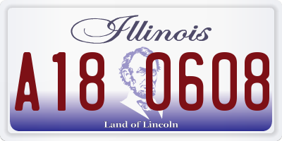IL license plate A180608