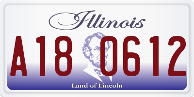 IL license plate A180612