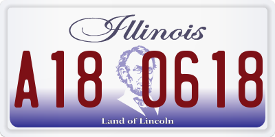 IL license plate A180618