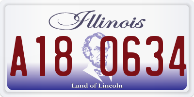 IL license plate A180634