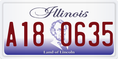 IL license plate A180635