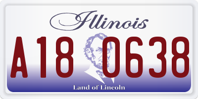 IL license plate A180638