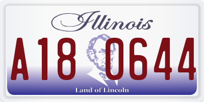 IL license plate A180644