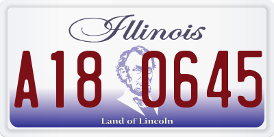 IL license plate A180645