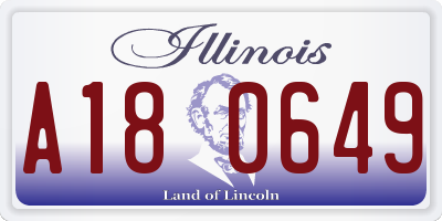 IL license plate A180649