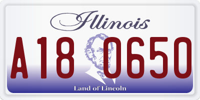 IL license plate A180650