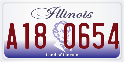 IL license plate A180654