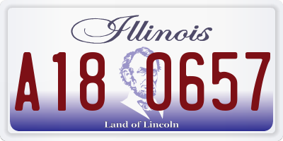 IL license plate A180657