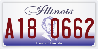 IL license plate A180662